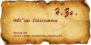 Hápp Zsuzsanna névjegykártya